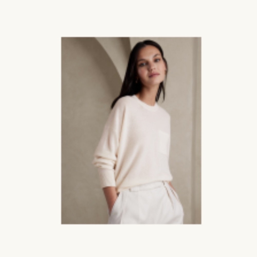 Caro Oversized Lightweight Cashmere Sweater Cream XXS
